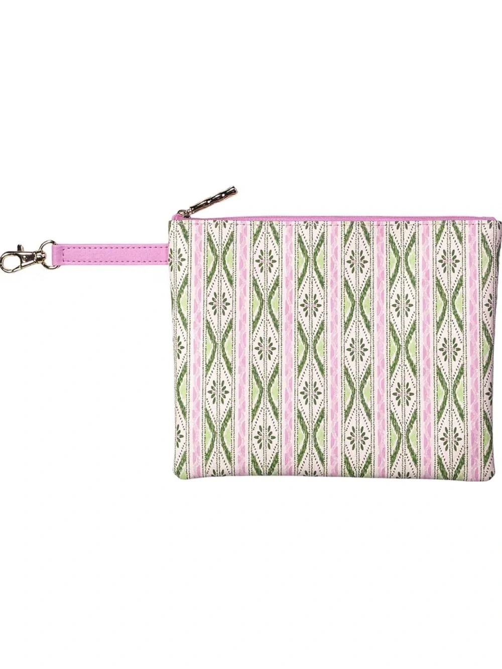 New Lilly Pulitzer Green Palm Print Scalloped Laptop Sleeve & Pouch Bag & Pink